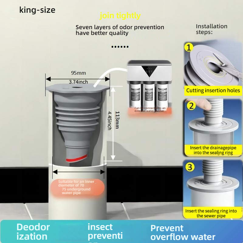 Silicone Bathroom Sewer Seal R - Drain Pipe Clip บทวิจารณ์และราคา