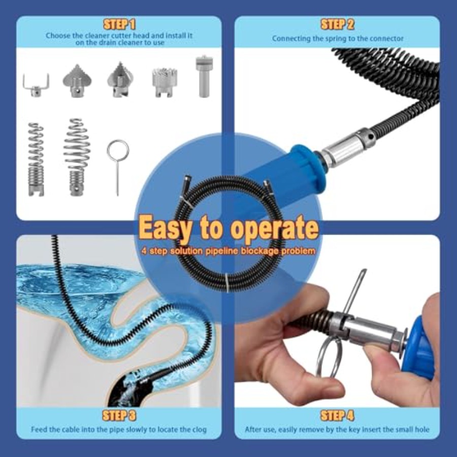 Drain Snake, Drain Auger with  - Drain Snake Flexible บทวิจารณ์และราคา