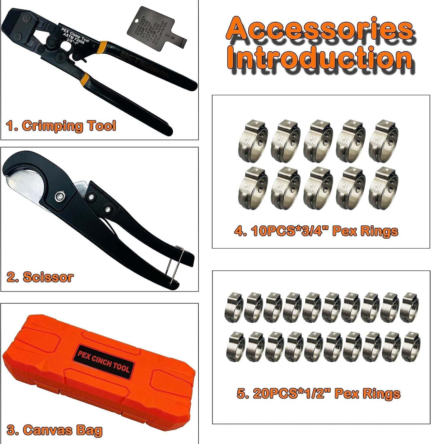 PEX Pipe Clamp Crimping Tool w - Pipe Cutter Ratchet บทวิจารณ์และราคา