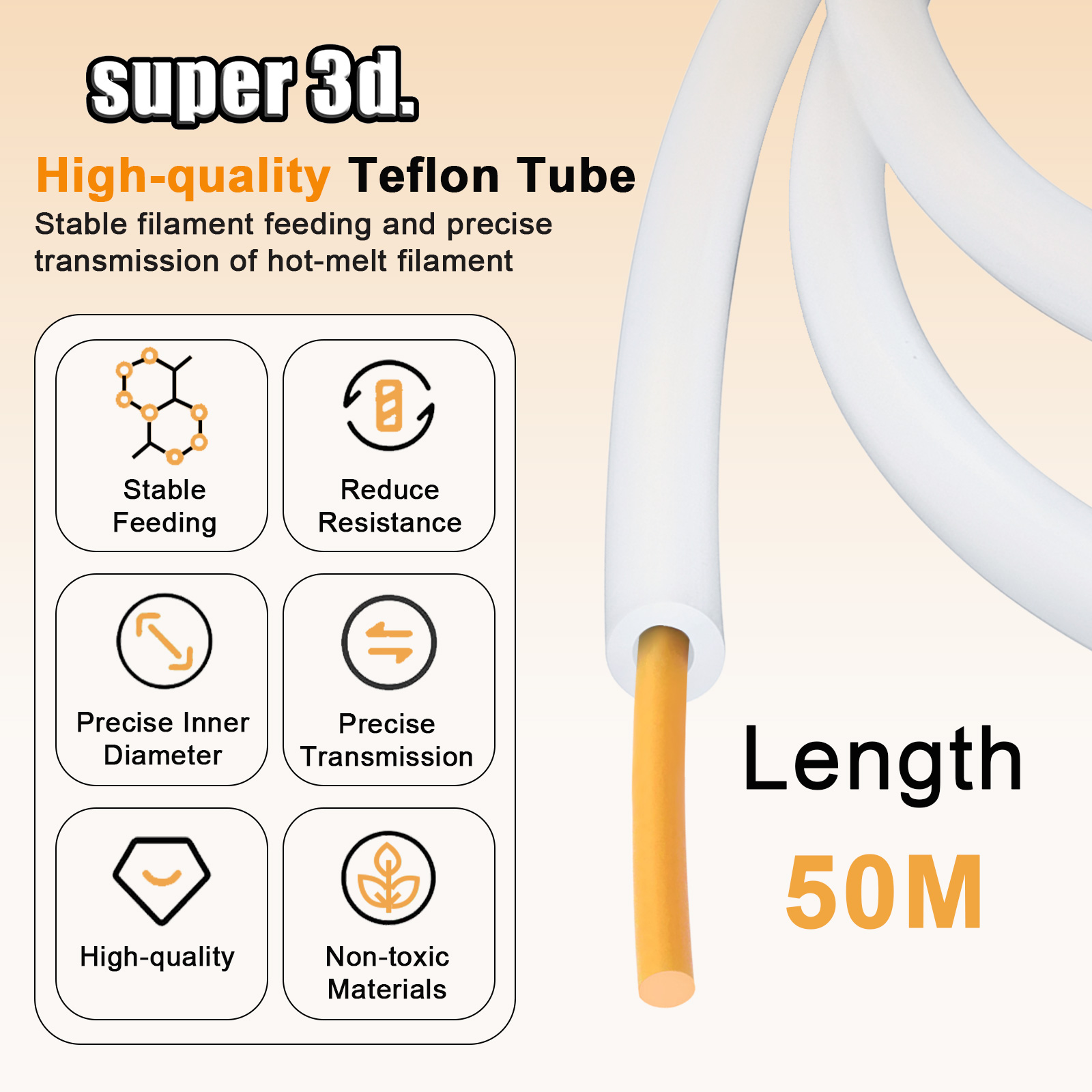 1/2/50M Bambu Lab PTFE Tube ID - Ptfe Tape Thread บทวิจารณ์และราคา