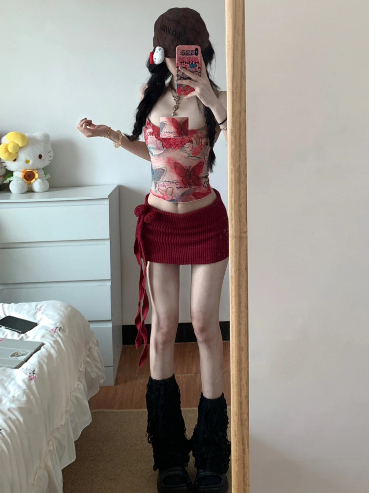 Women Y2K Two Piece Set Butter - Pipe Bending Spring บทวิจารณ์และราคา