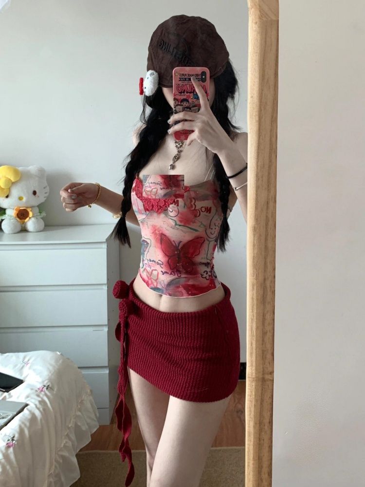 Women Y2K Two Piece Set Butter - Pipe Bending Spring บทวิจารณ์และราคา