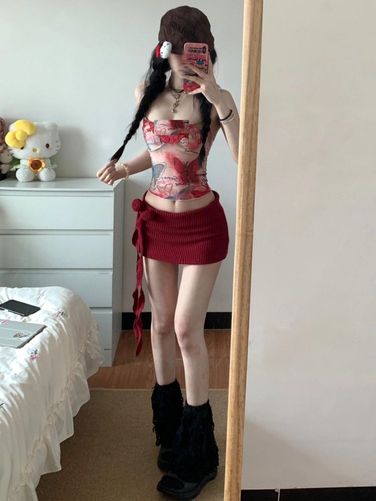 Women Y2K Two Piece Set Butter - Pipe Bending Spring บทวิจารณ์และราคา