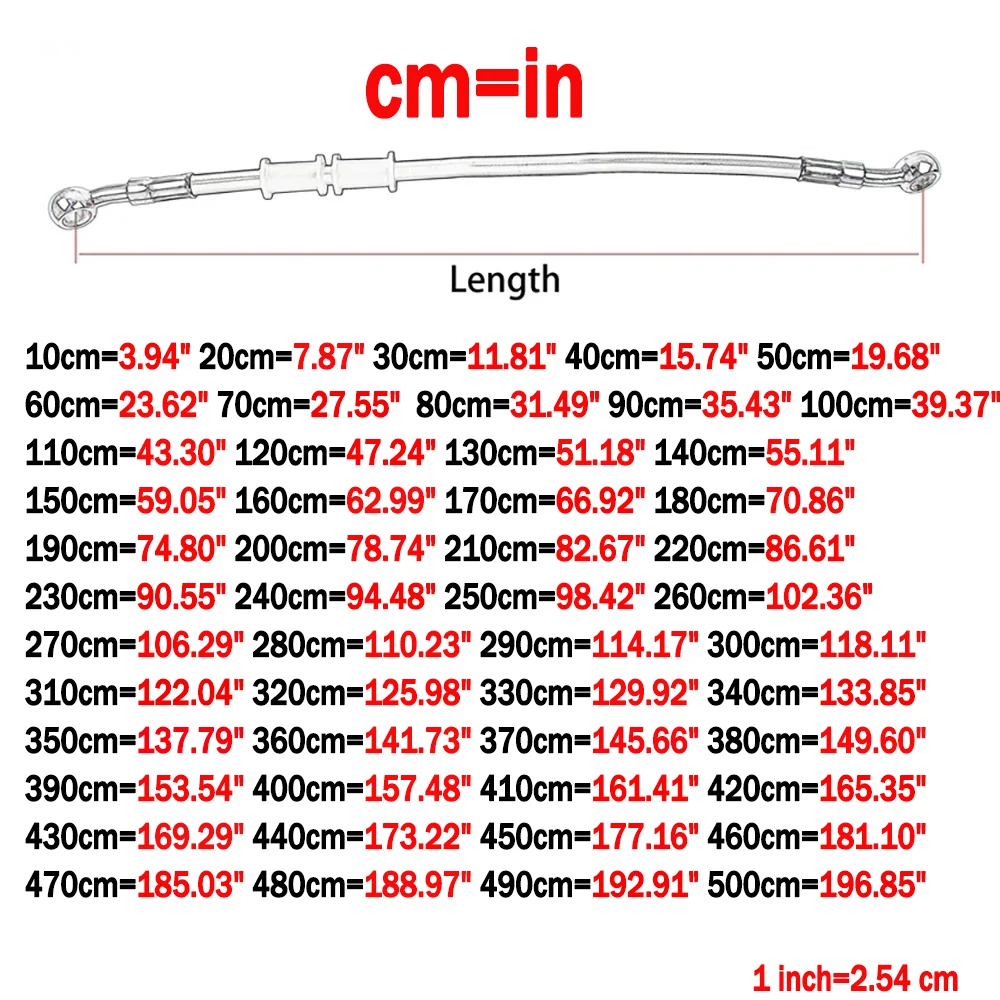 10cm~500cm Motorcycle Brake Cl - Flexible Hose Braided บทวิจารณ์และราคา