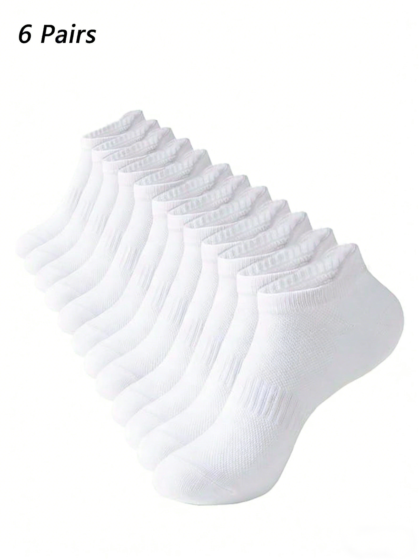 6 Pairs Women Men White Ankle  - Pipe Bending Spring บทวิจารณ์และราคา