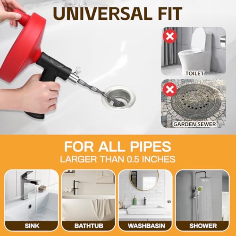 【Spot goods】Drain Auger 33 ft  - Drain Snake Flexible บทวิจารณ์และราคา
